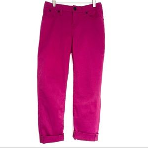 High rise relaxed fit straight leg skinny jeans - Magenta